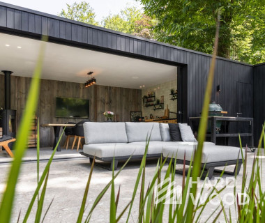 Закрытая беседка с барбекю и остеклением №6 - фото 1342